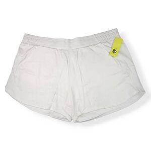 All In Motion White French Terry Shorts 2X